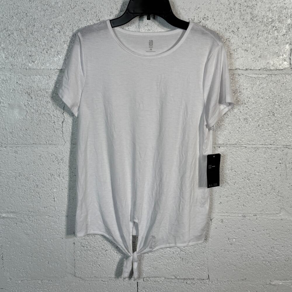 Ideology Womens  Tie-Front T-Shirt, White XSmall